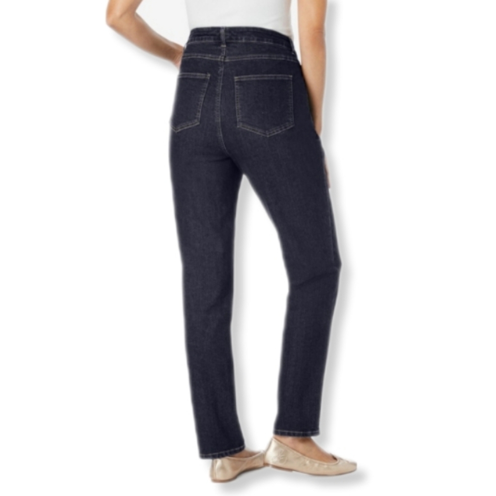 Woman Within Plus Size straight leg Denim jeans- Indigo - Picture 2 of 7
